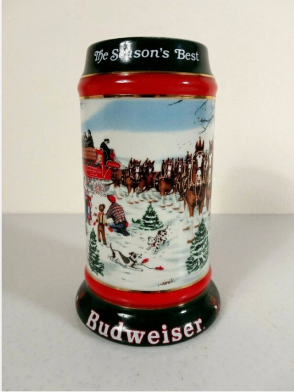 1991 Budweiser Beer Stein Mug The Season's Best Anheuser Busch by Susan Sampson